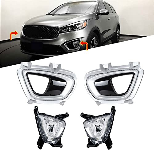Fog Lights Replacement for Sorento 2016 2017 2018 Clear Lens with Front