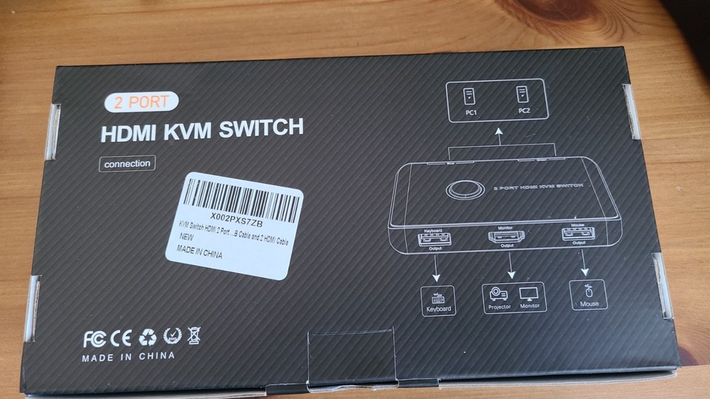 KVM Switch HDMI 2 Port Box, USB and HDMI Switch for 2 Computers Share Keyboard