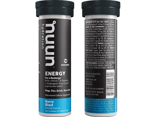 Nuun, Daily Hydration, Energy, Berry Blast 10 tablets, Pack of 8, EXP 06/26