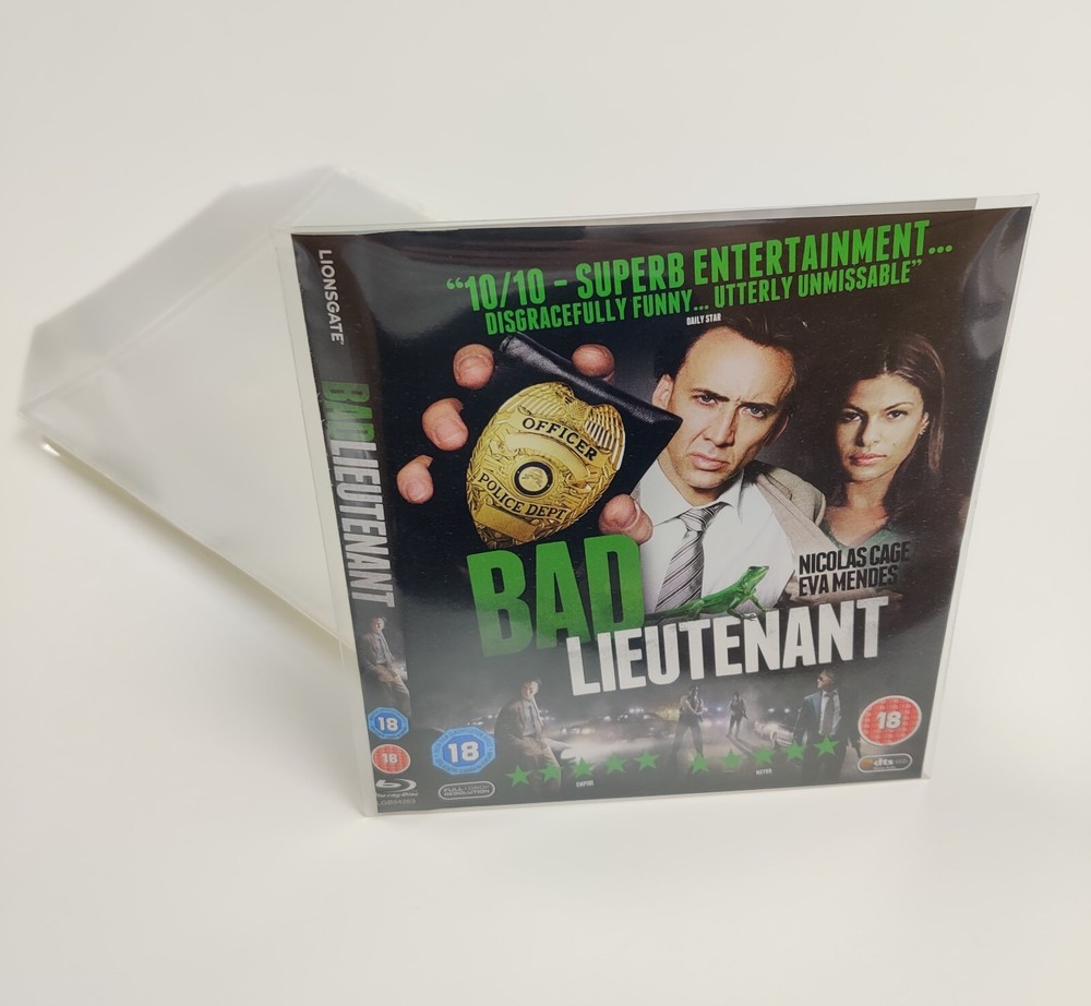Blu-Ray Replacement Case Sleeve Clear Plastic with Flap 10/25/50/100
