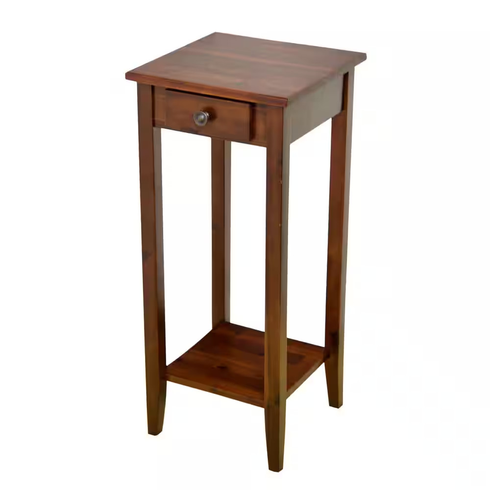 Solid Acacia Wood 27 In. Mahogany Plant Table