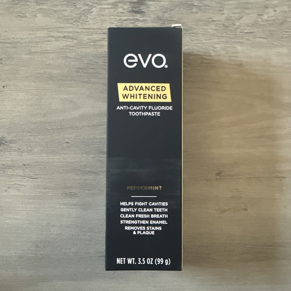EVO Advanced Whitening Toothpaste 3.5 oz. Tubes. Peppermint