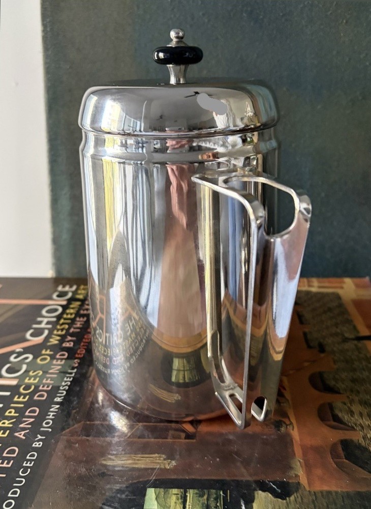 MCM Silver Plate Art Deco Geometric Shape Coffee Pot.