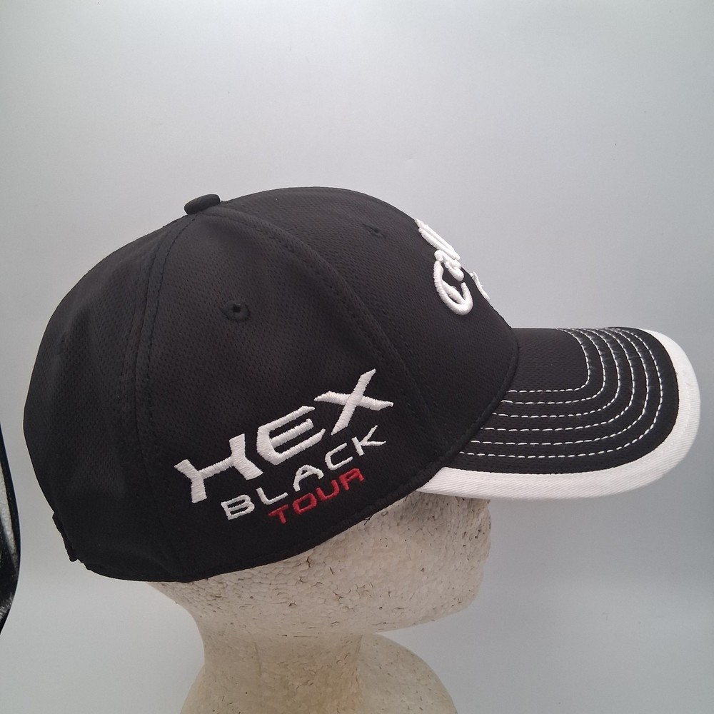 Callaway Odyssey Hex Black Tour Razr Hat Cap Strap Back White Red Script Logos