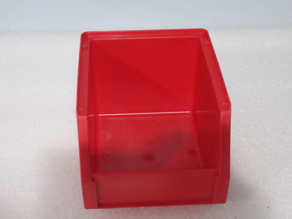 3 pack Storage Bins Red Plastic Small Parts Container Stack