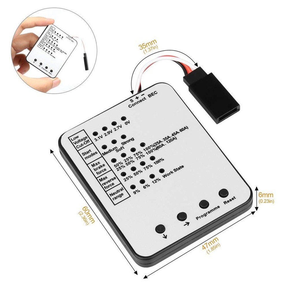 Surpass Hobby Programming Card for RC ESC 25A-150A Brushless Speed Controller