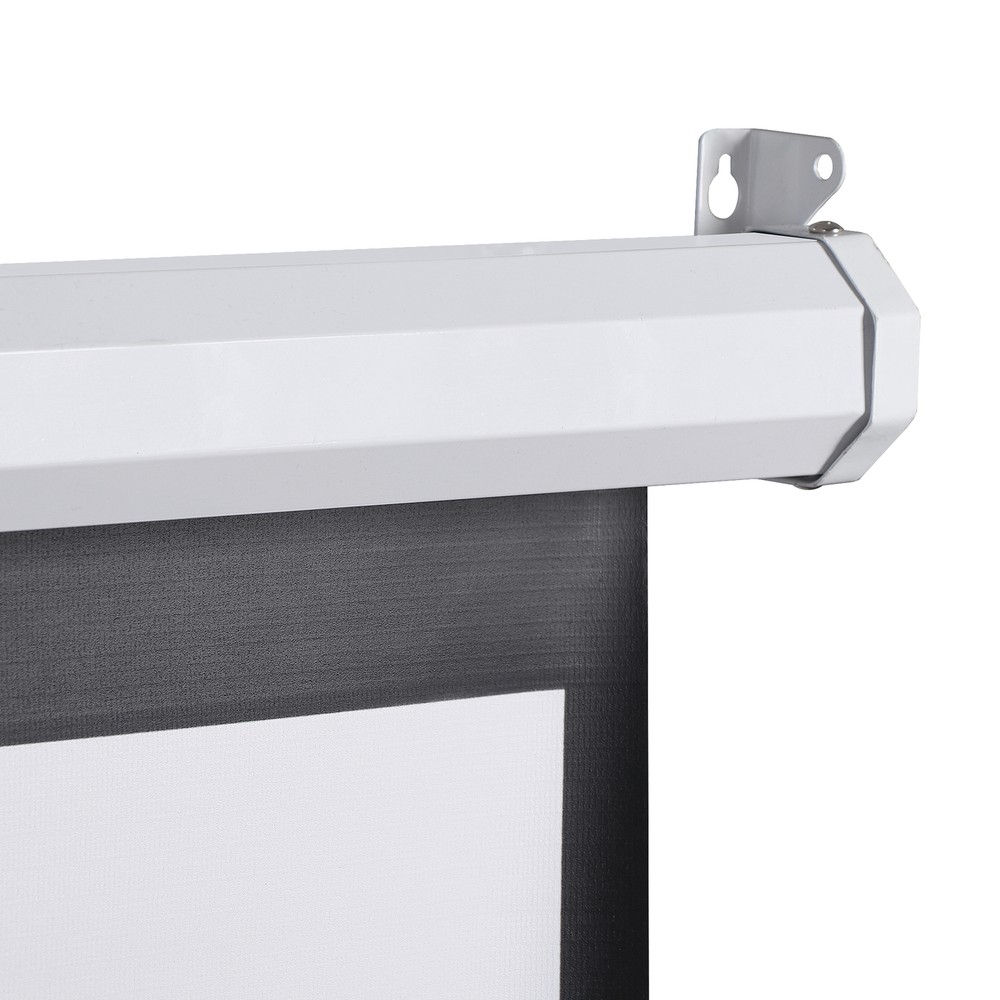 72" 4:3 HD Manual Pull Down Projector Screen Self-Locking for Home Theater White