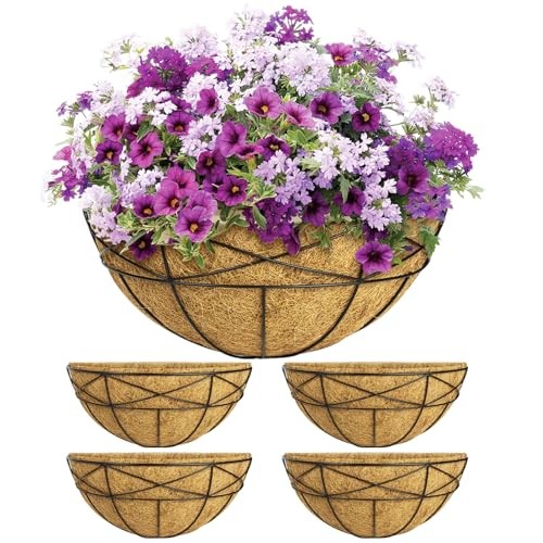 4 Pack Window Boxes Planters Railing Planter Box with Coco Liners Deck 14 Inch