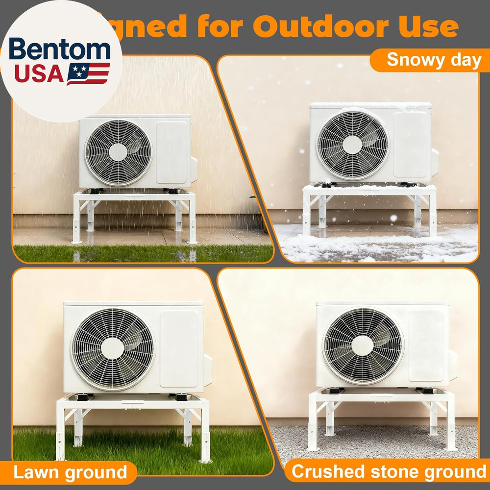 Mini Split Stand, Heavy Duty Adjustable Mini Split Ground Stand for 9000-36000 B