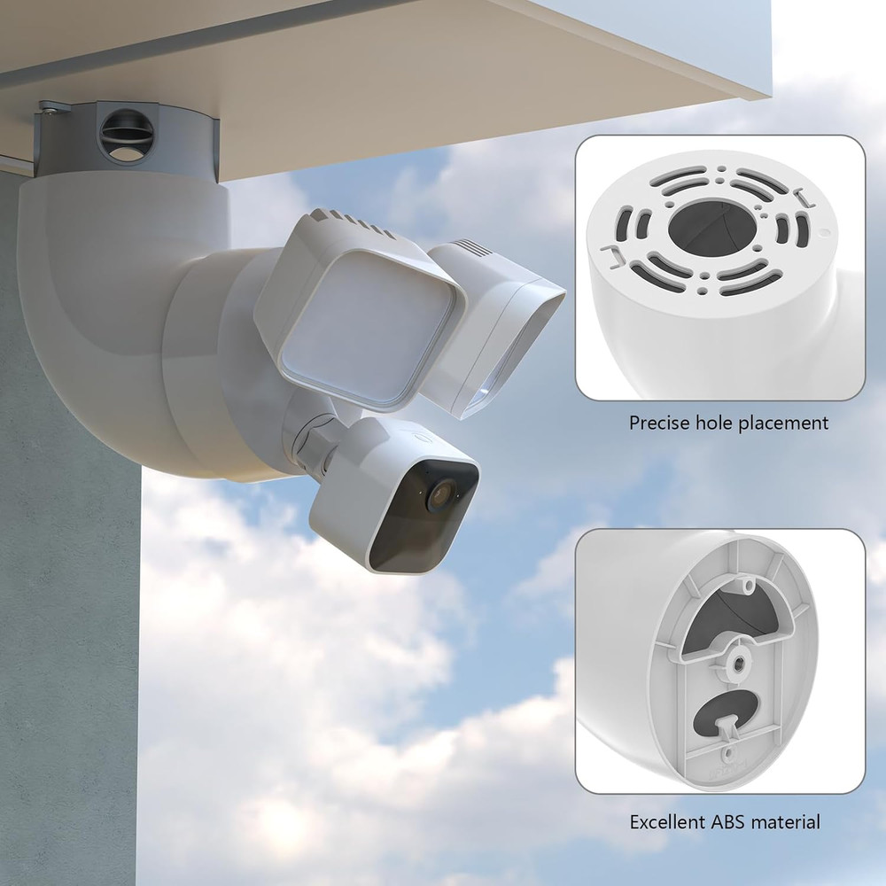 Outdoor Camera Eave Mount Bracket Compatible with R-Ing Floodlight Cam Wired ...