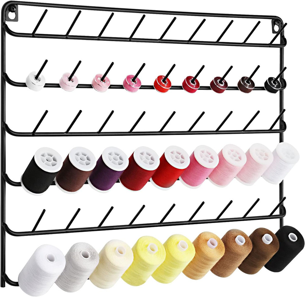 Thread Holder Wall 54 Spools Thread Rack Embroidery Spool Thread Organizer Wall