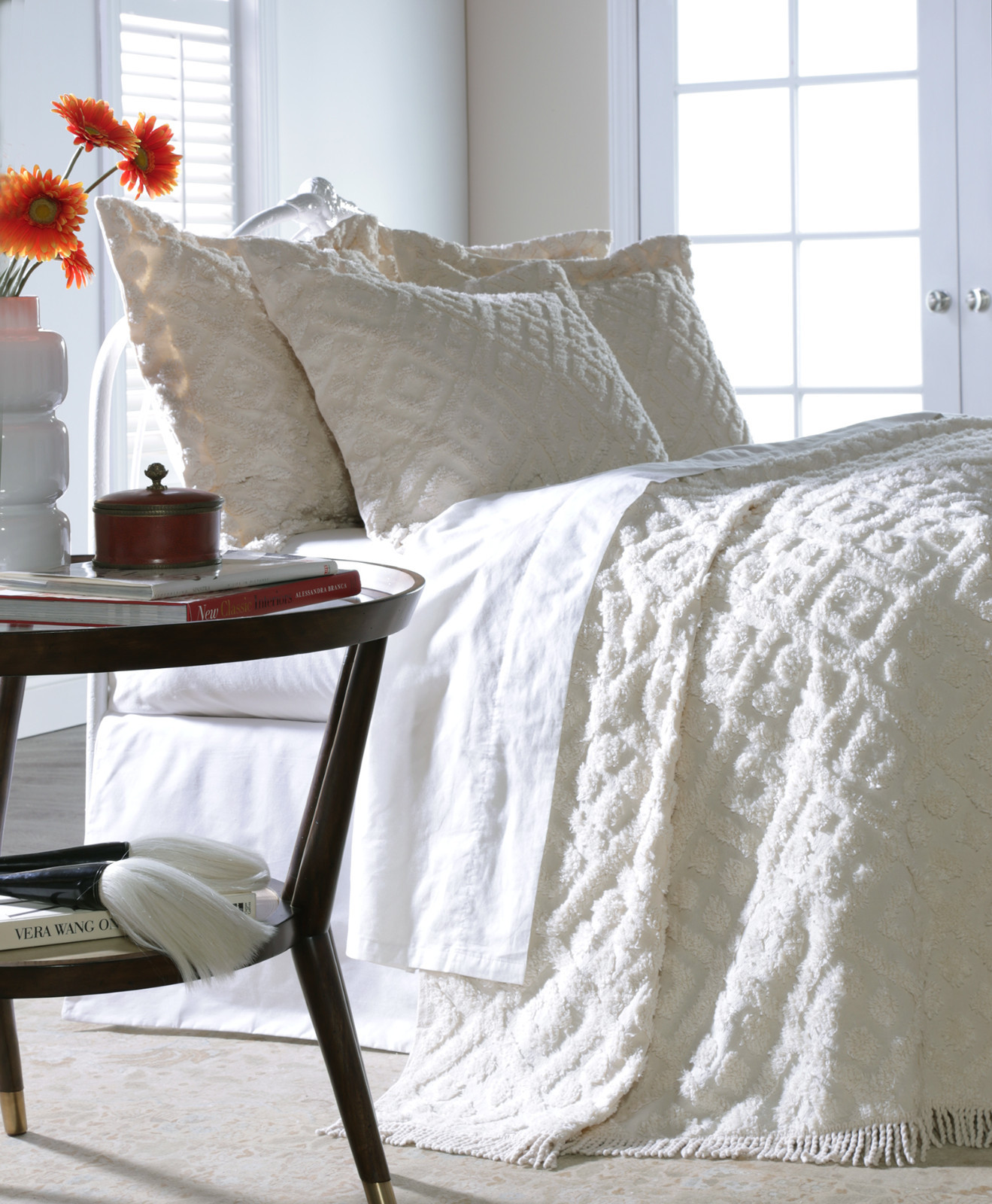 DIAMOND TUFTED CHENILLE BEDSPREAD, ALL COTTON