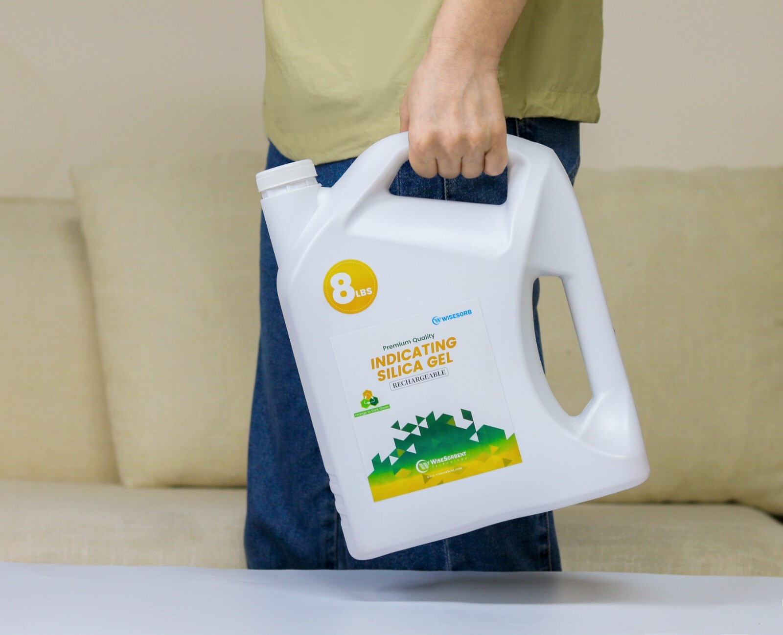 8lbs Indicating Silica Gel Desiccant, Orange to Dark Green, Moisture Absorbers