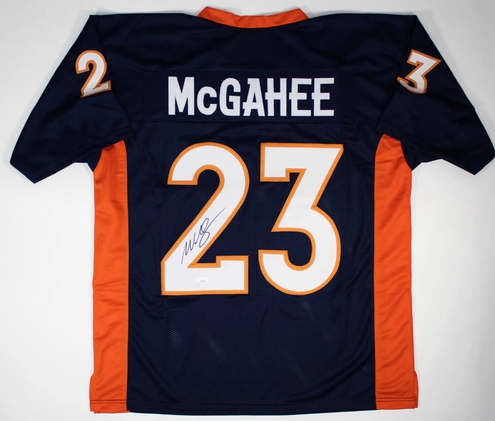 WILLIS McGAHEE Signed Denver Broncos Custom XL Jersey (JSA Basic COA)