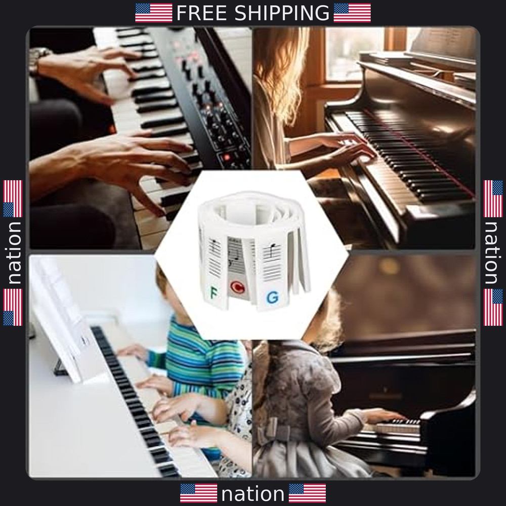 Piano Notes for Beginners - Removable 88-Key & 61-Key Silicone Labels & Guide
