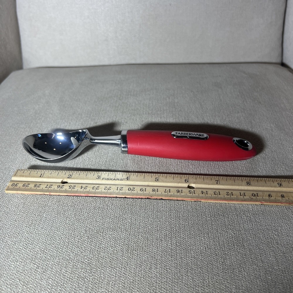 Farberware Ice Cream Scoop Red Thick Handle Stainless