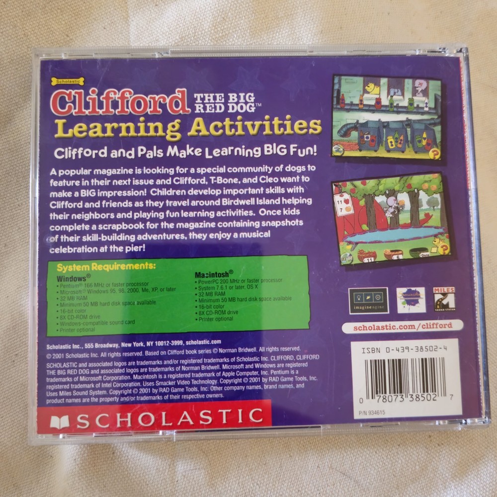 Disney And Clifford Learning Cd's. Math Reading And Misc.