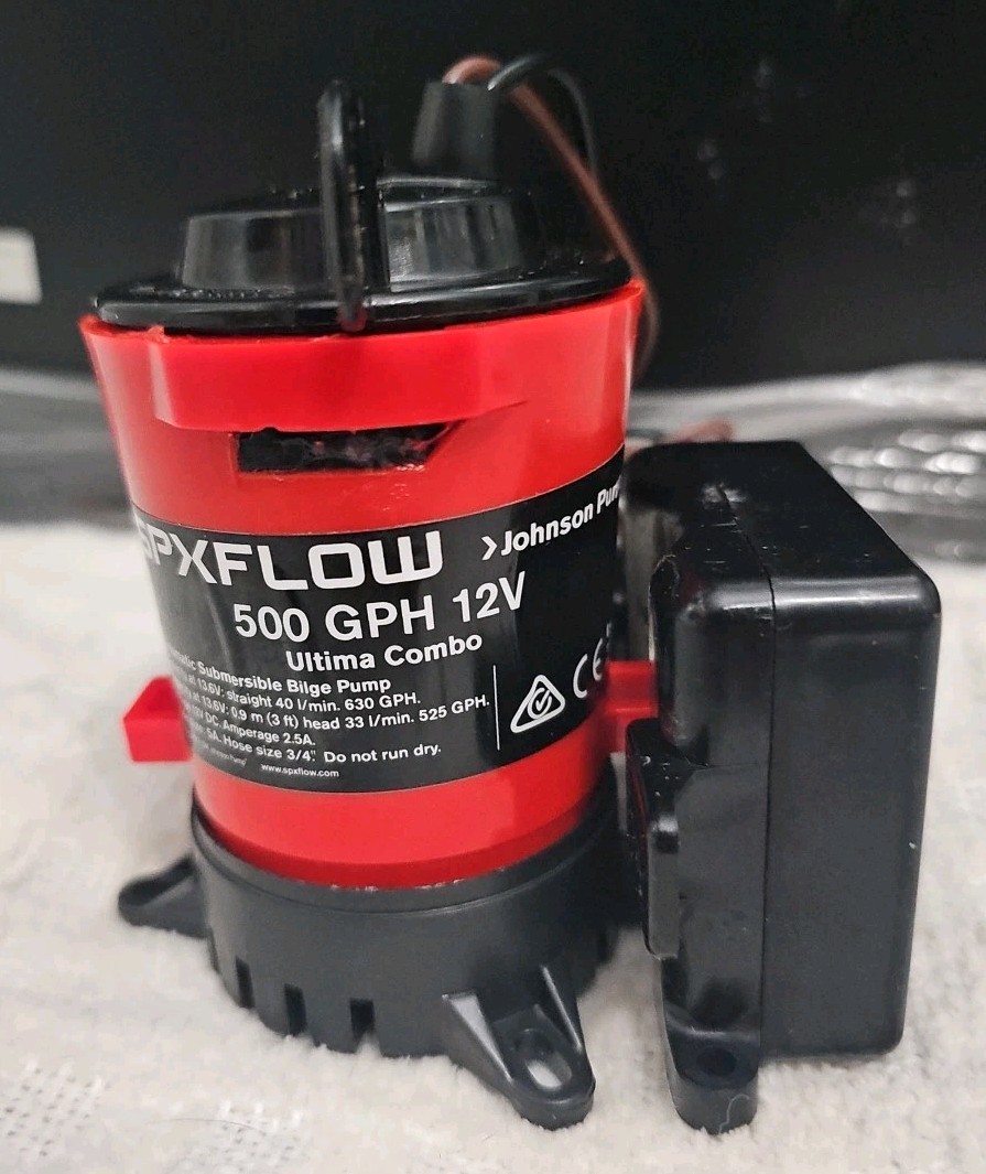 Automatic Bilge Pump 750 GPH Cartridge Ultima Combo 3/4" 12V with Float Switch