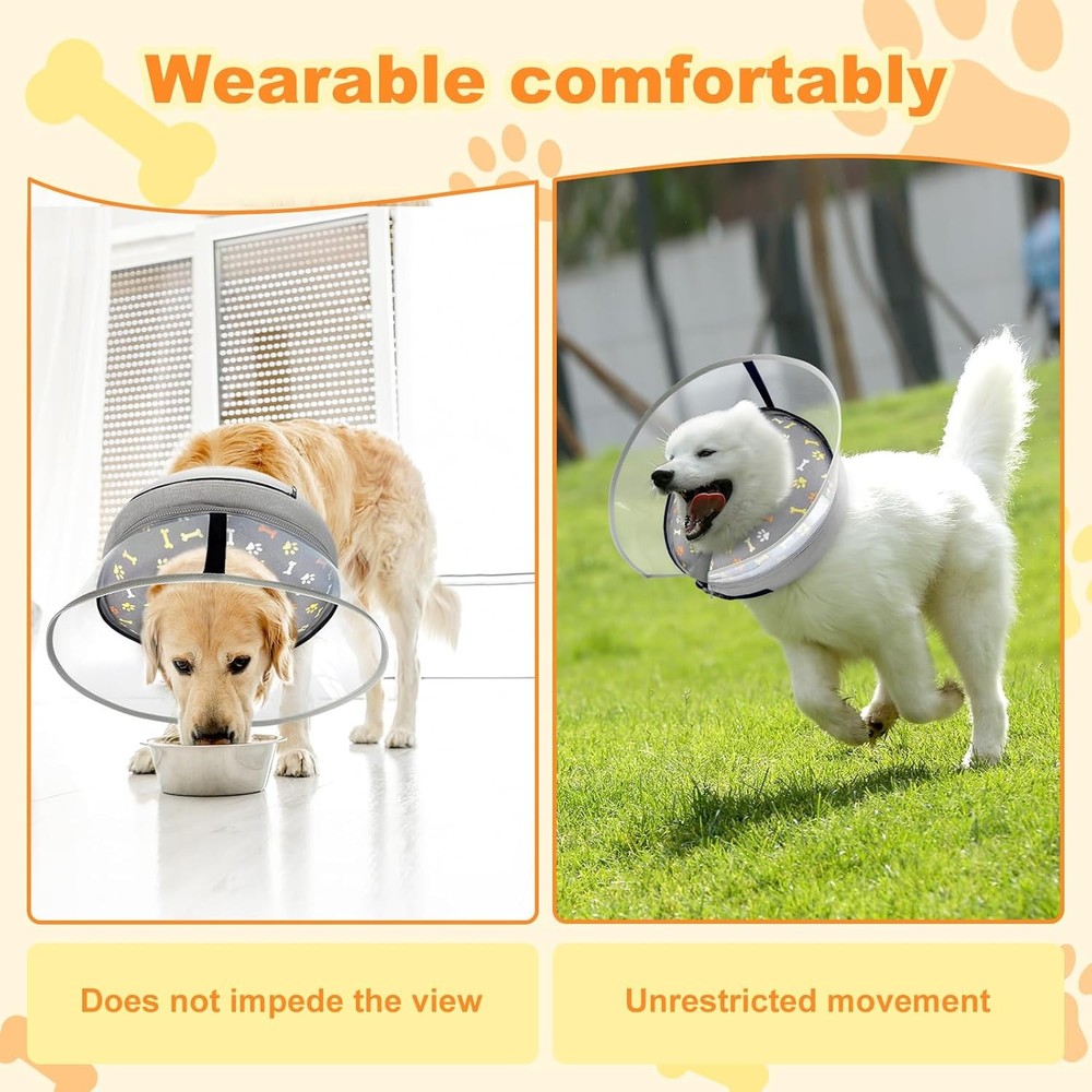 Uaidie Inflatable Dog Cone Collar Size M+ Adjustable