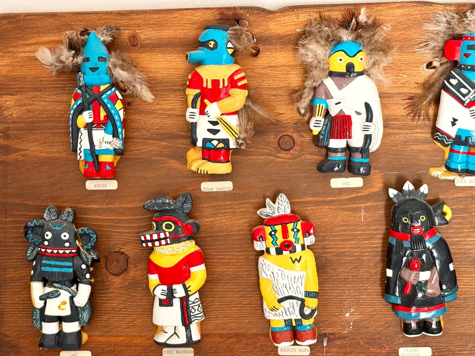Hopi Wall Art 12 Hand Made Kachina-6"- on Wood Plaque 32" x 14" Native American