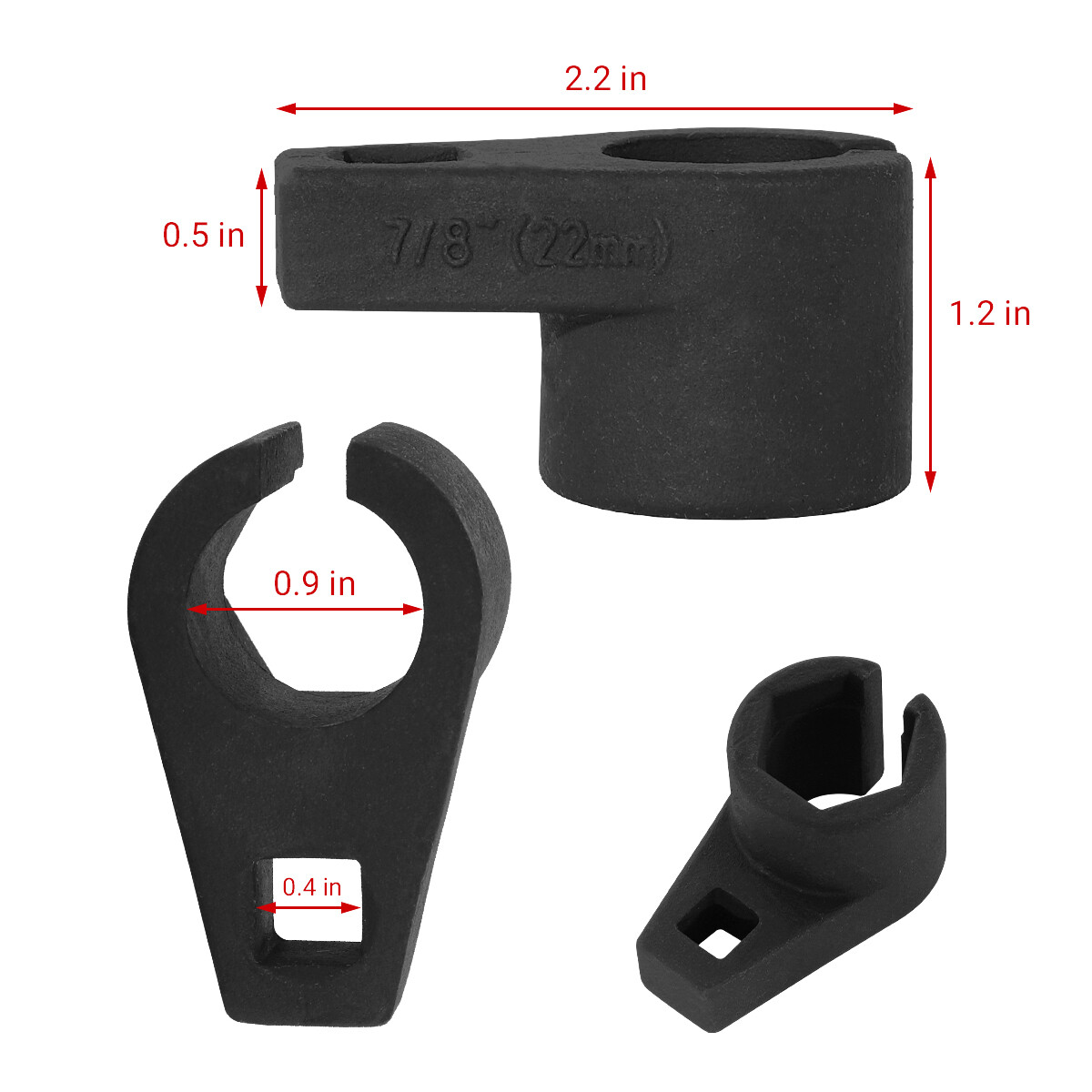 7/8-Inch and 22mm Offset Oxygen O2 Sensor Socket Wrench Removal Tool Drive 3/8"