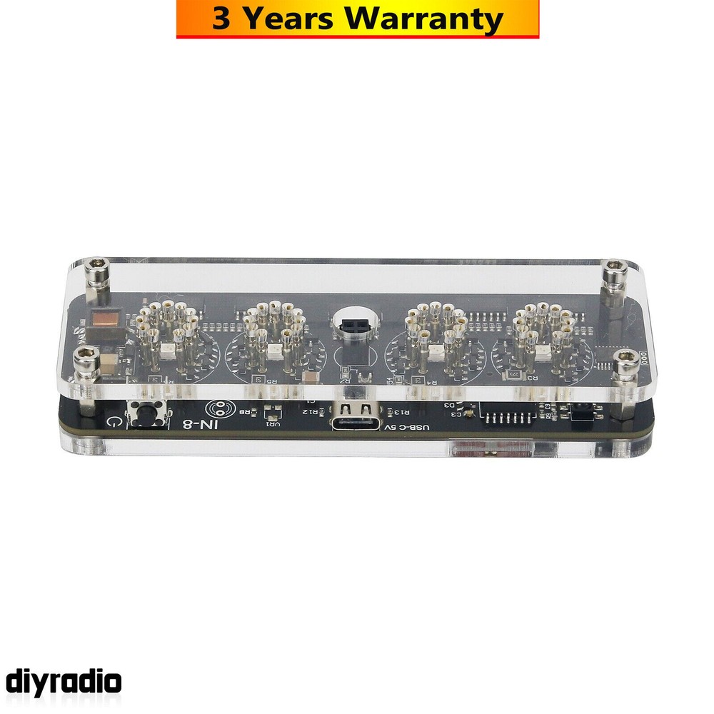 IN-8 4-Digit Nixie Tube Clock Desktop Clock Advance + Backlight Remote Control