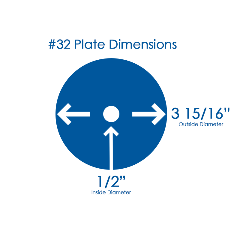 GRINDER PLATE #32 - 1/4" HOLE - HUB STYLE