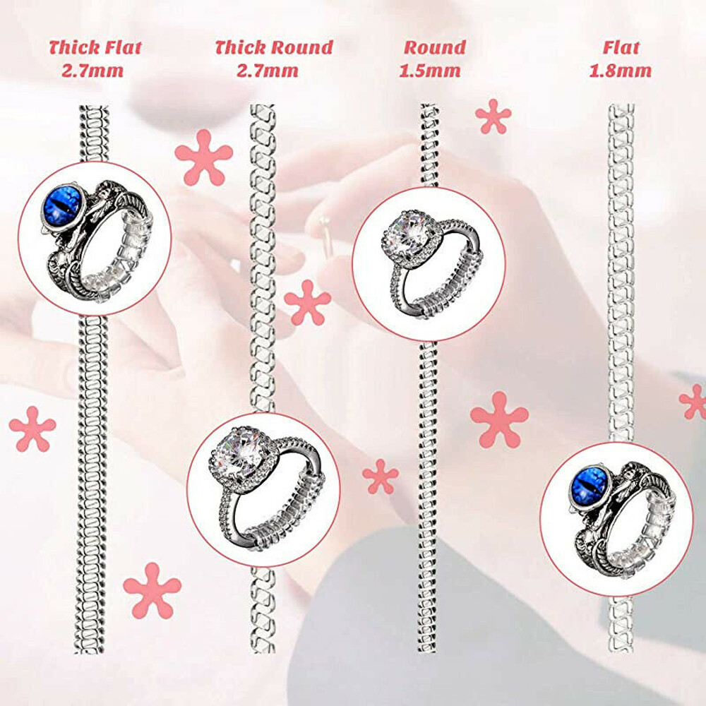 16Pcs Ring Size Adjuster Invisible Clear Ring Sizer Jewelry Fit Reducer Guard