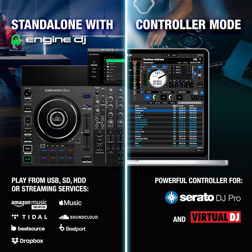 Denon DJ SC LIVE 4 Standalone Controller with Stem Live 4 Black