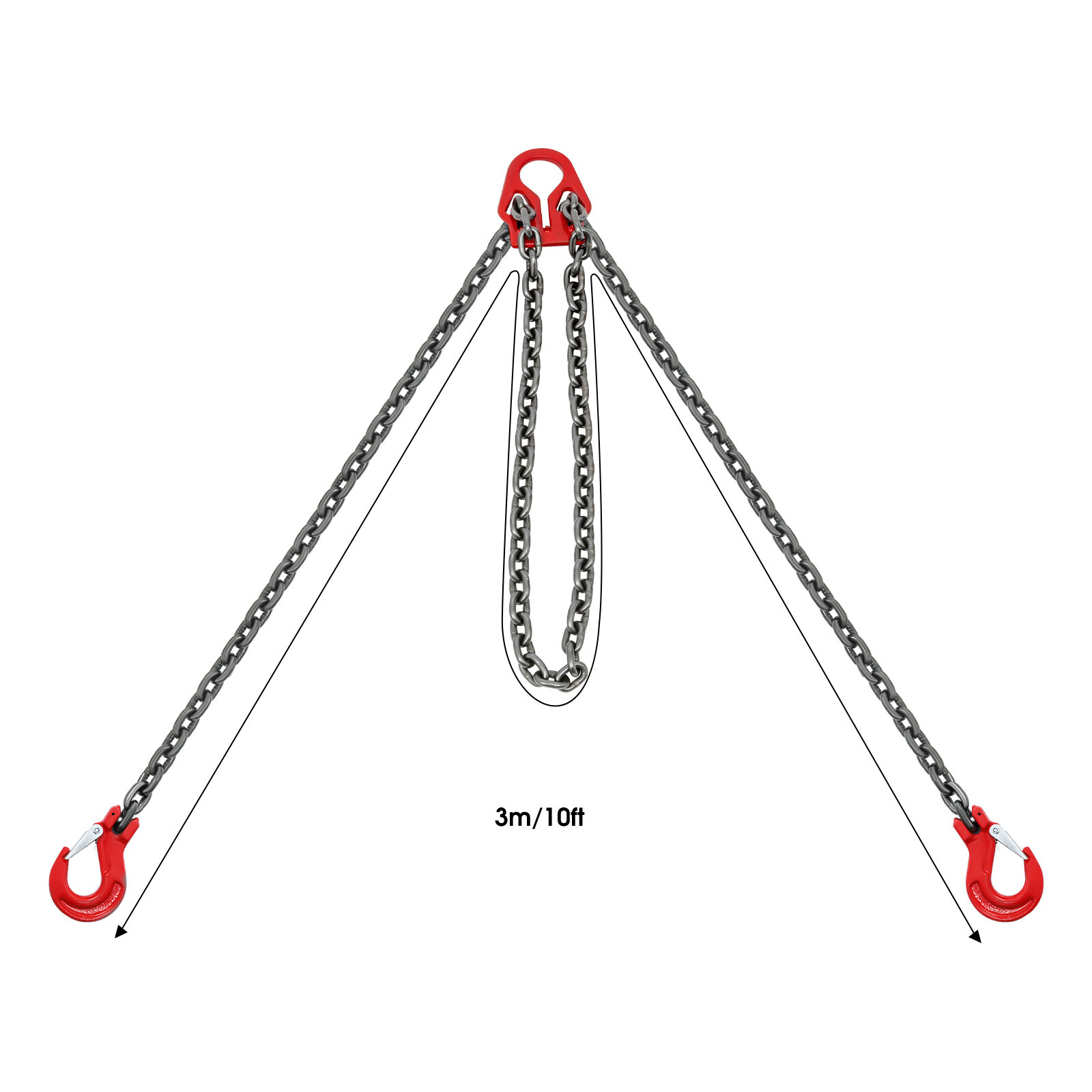 5/16 in*10FT Adjustable Chain Sling with Grab Hook Lifting Chains 5T/11023 lbs