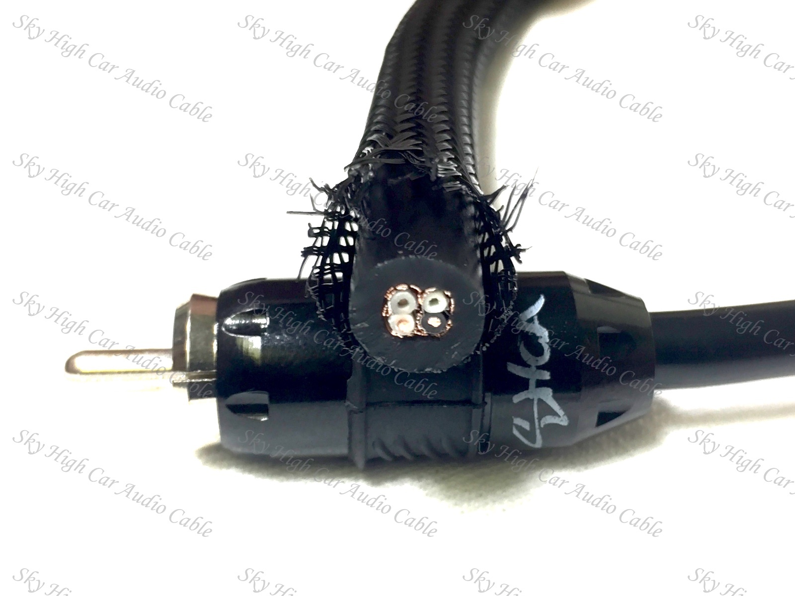 Sky High Car Audio 9 ft 2 Channel PREMIUM RCA Cable Nylon Copper Braided 3 M