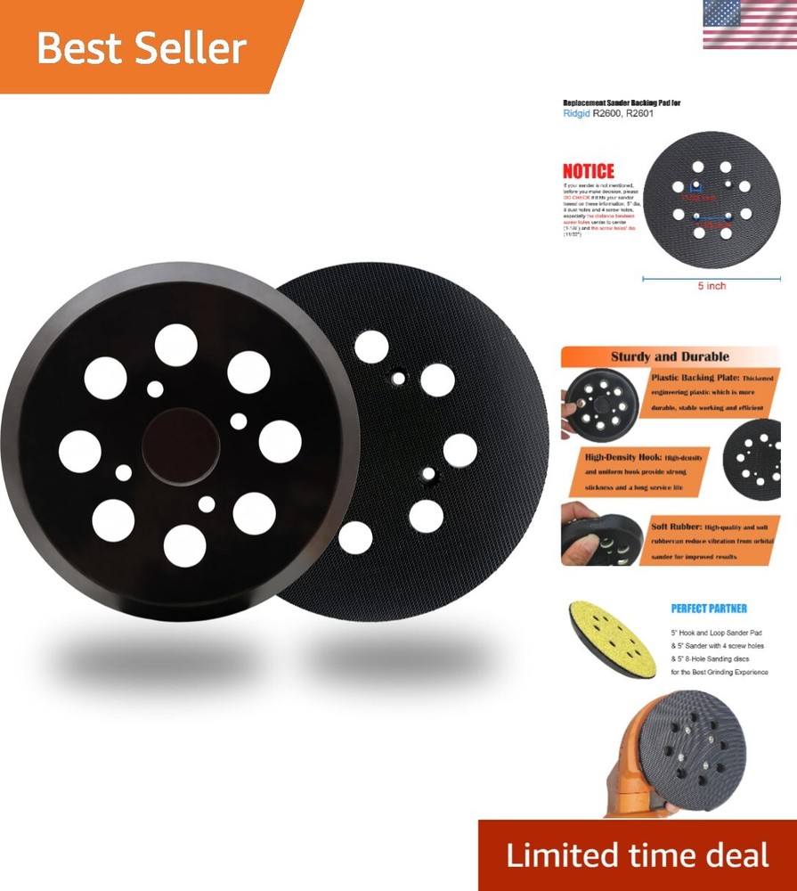 5-Inch Replacement Sanding Pad for Random Orbit Sanders - Extra Hard Backing