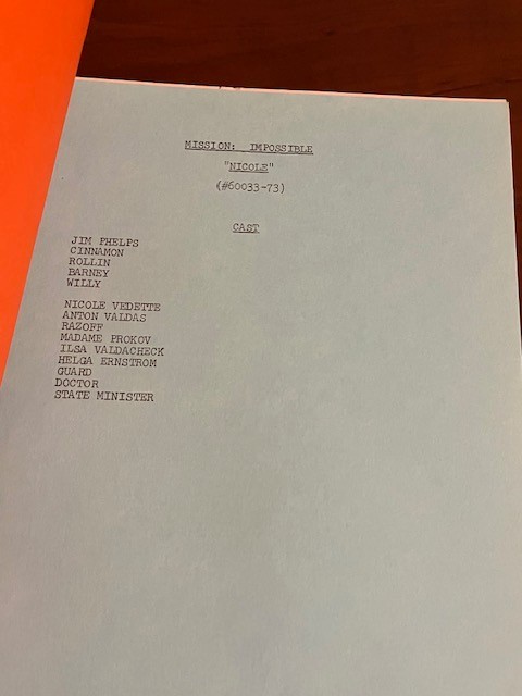 MISSION: IMPOSSIBLE TV Script Nicole (S3, Ep 22) FINAL DRAFT 01/14/69