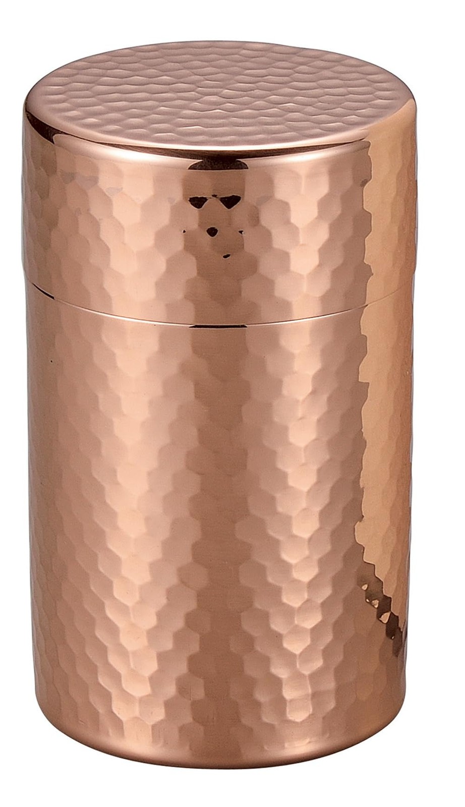 Asahi Pure Copper Tea Canister Hammered Finish Hand Polished Tsubame Certified