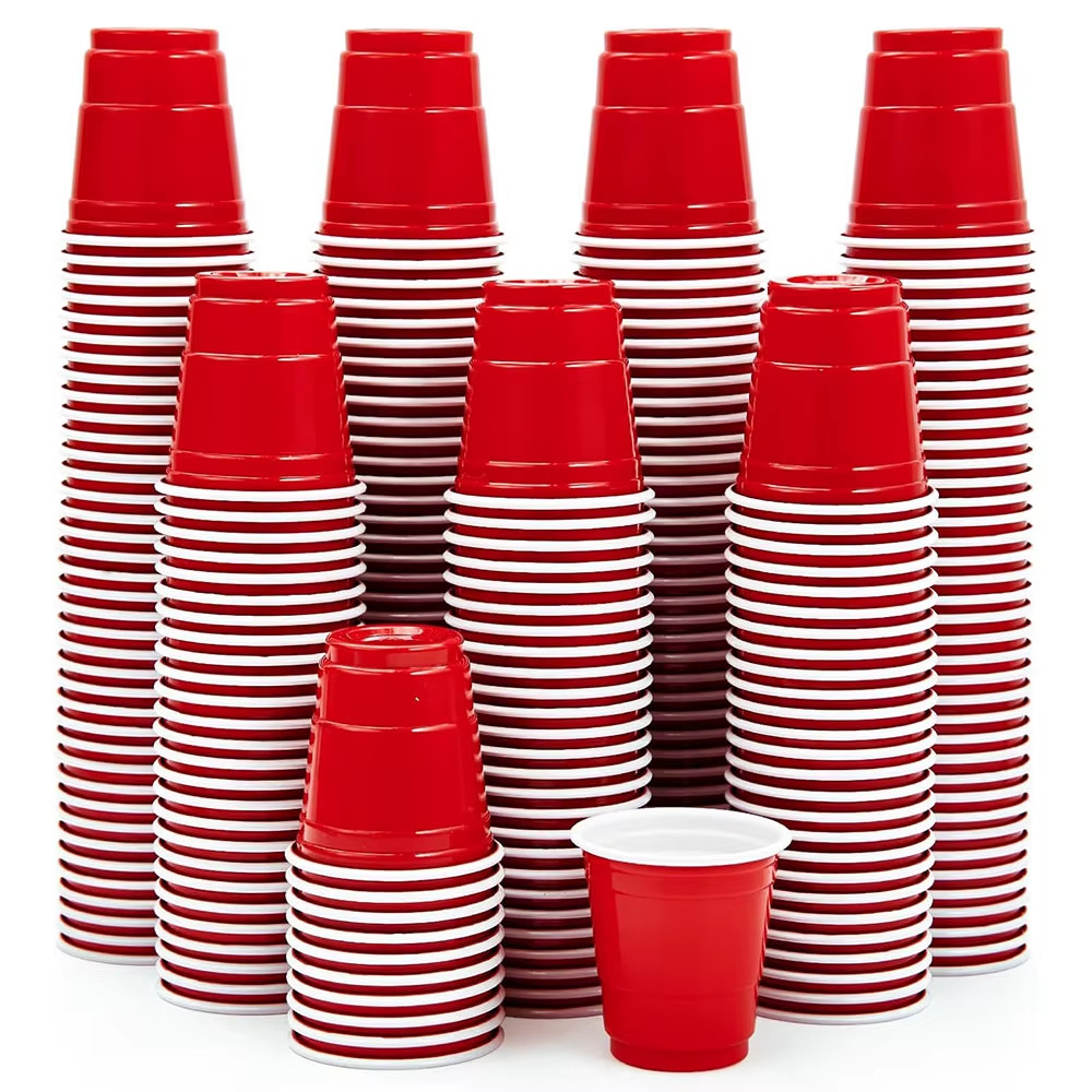 2oz Red Disposable Plastic Shot Glasses Mini Party Cups 60ml US