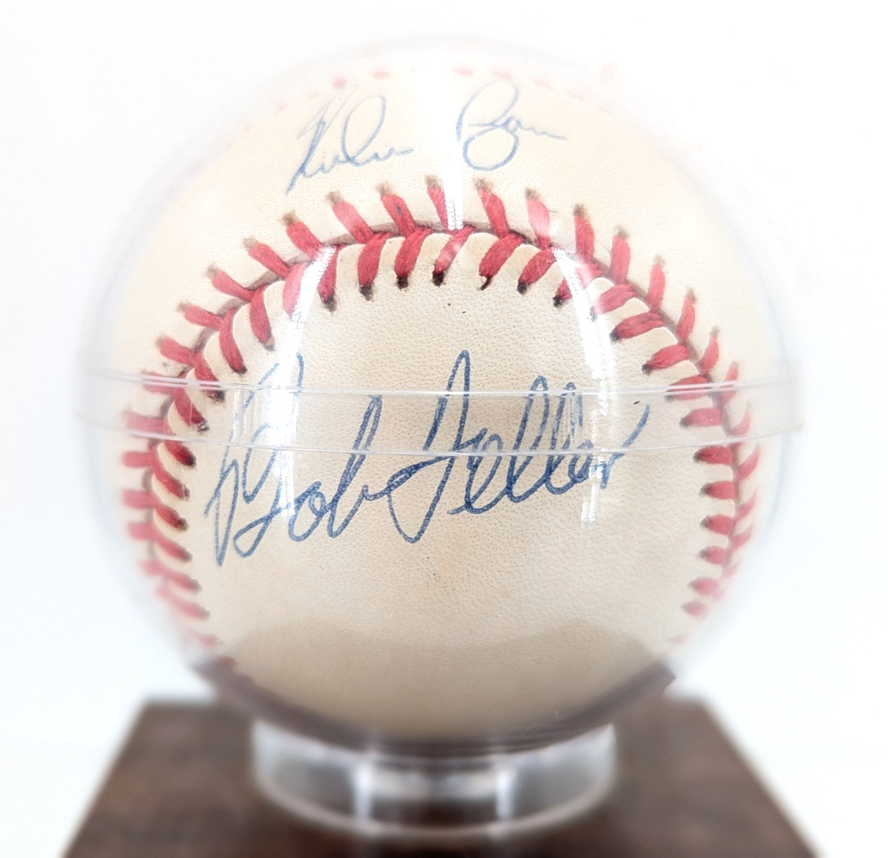 Vintage "No Hit Kings" Ryan Koufax Nolan Ryan Bob Feller Autographed Baseball