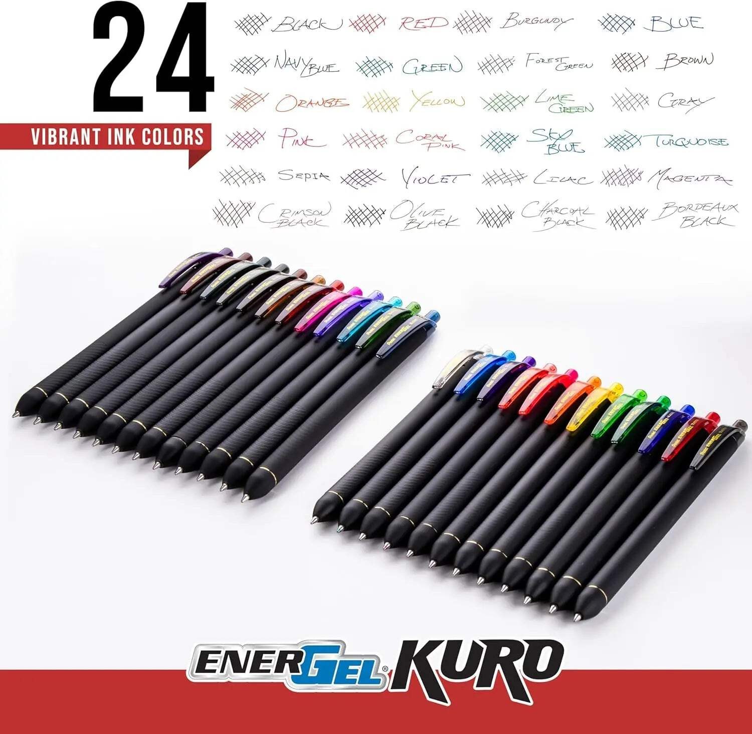 Pentel EnerGel Kuro Shades of Dusk, Assorted Ink, 6-pk
