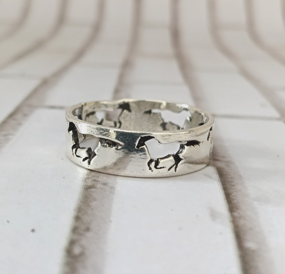 Solid 925 Sterling Silver Ring Statement Horse Ring Handmade All Size AK1509