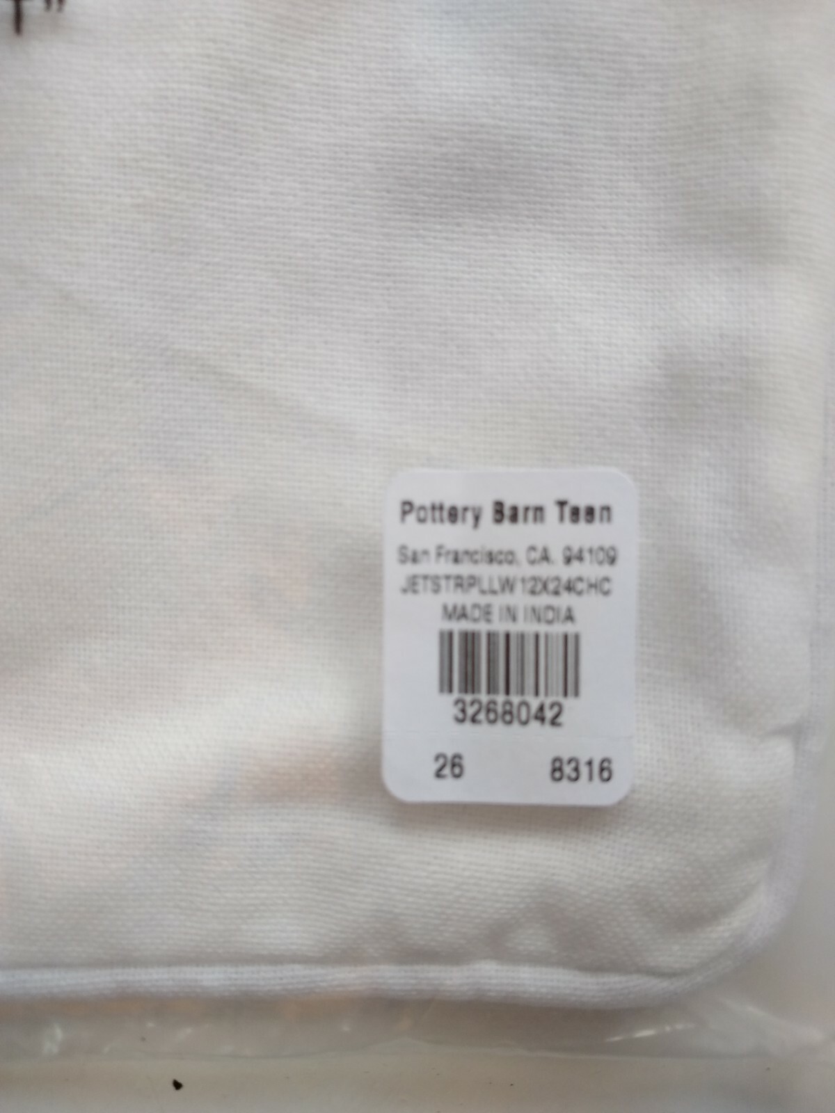 Pottery Barn Chicago Pillow Cover Purple embroidered NWT 12"X24" Nautical sham