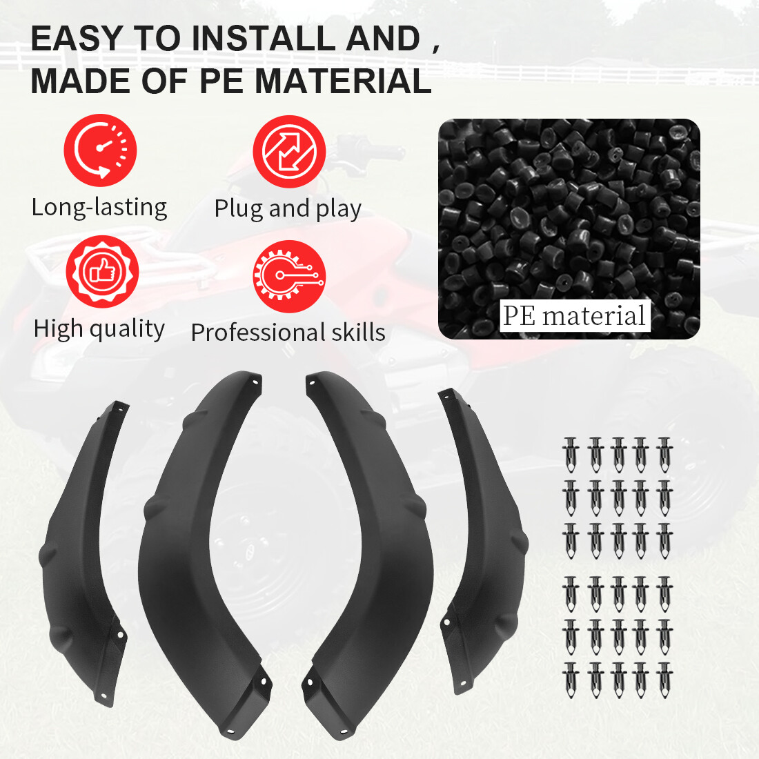 Fender Mud Guards Flaps Flares For Honda Rincon 650 680 TRX650 TRX680 2003-2023