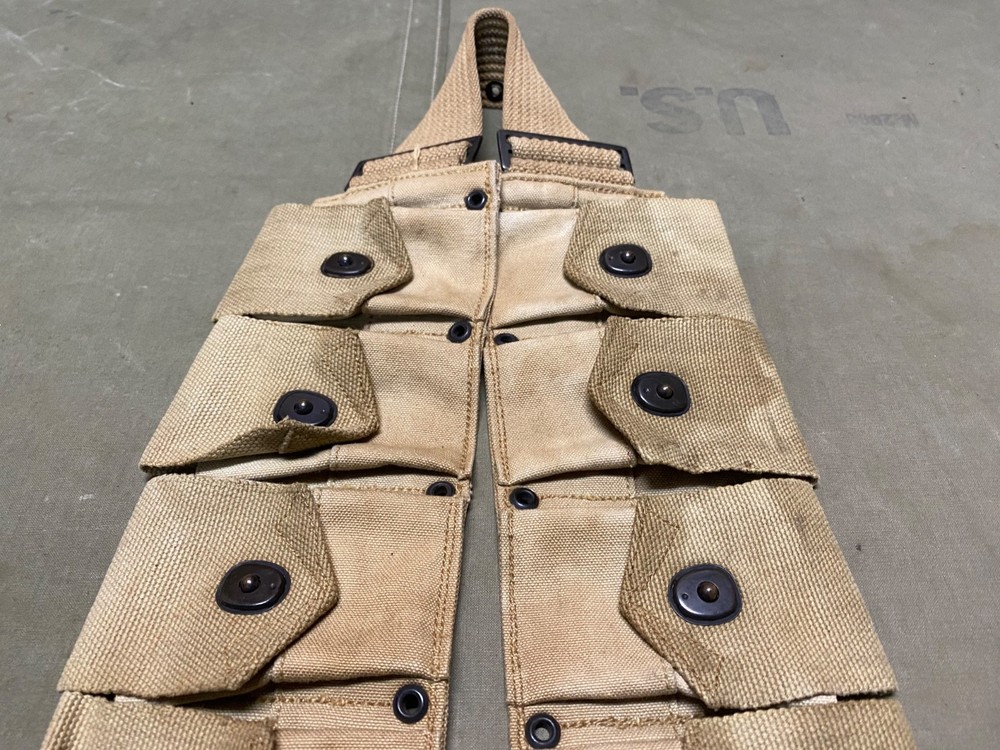 ORIGINAL WWI WWII US ARMY M1903 INFANTRY FIELD 10 POCKET AMMO BELT-LONG
