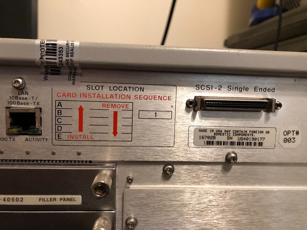 AGILENT 16702B v2.90 LOGIC ANALYSIS Frame, Full Soft, Pases All Tests