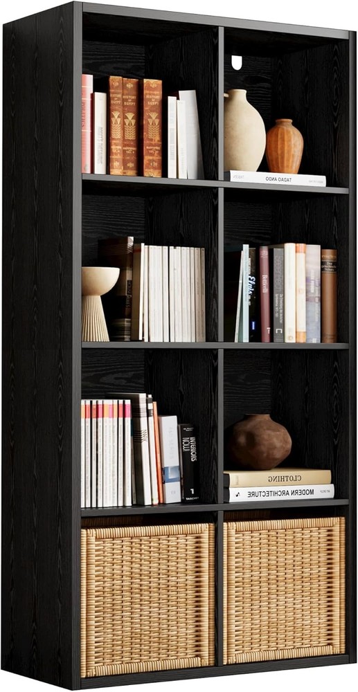 IROCNK Bookshelf 8-Cube Storage Cube Shelf Organizer Extra Thick Frame
