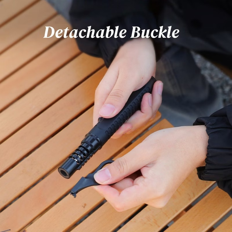 Portable Windproof Butane Torch Flamethrower - Refillable Adjustable Flame,