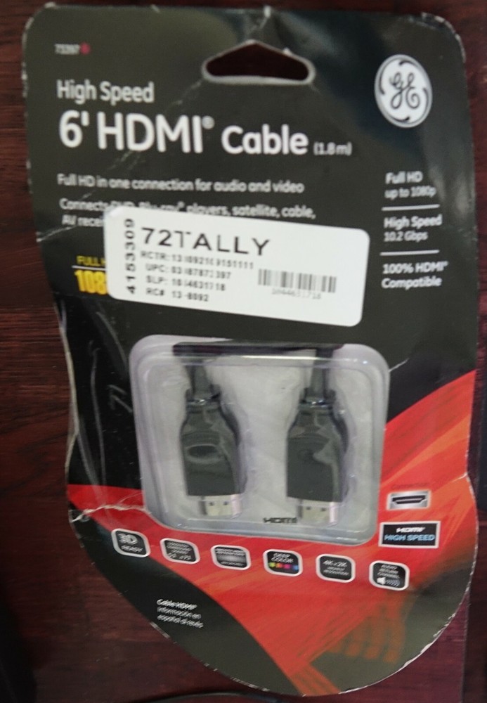 GE High Speed 6' HDMI Cable - Item# 73397