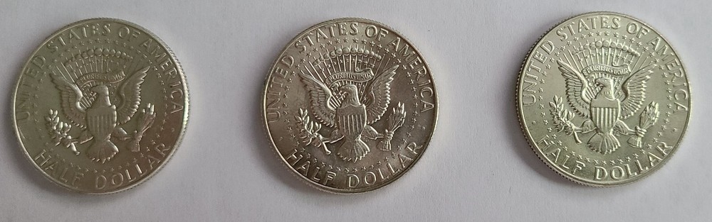 1965 Kennedy Half Dollars 3 coins