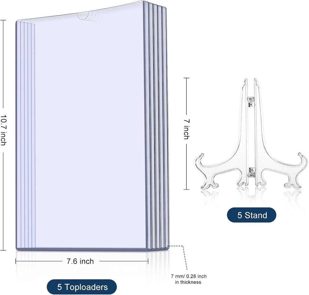 Comic Book Display Case Set, Include Comic Book Sleeves and Clear Plastic Easels