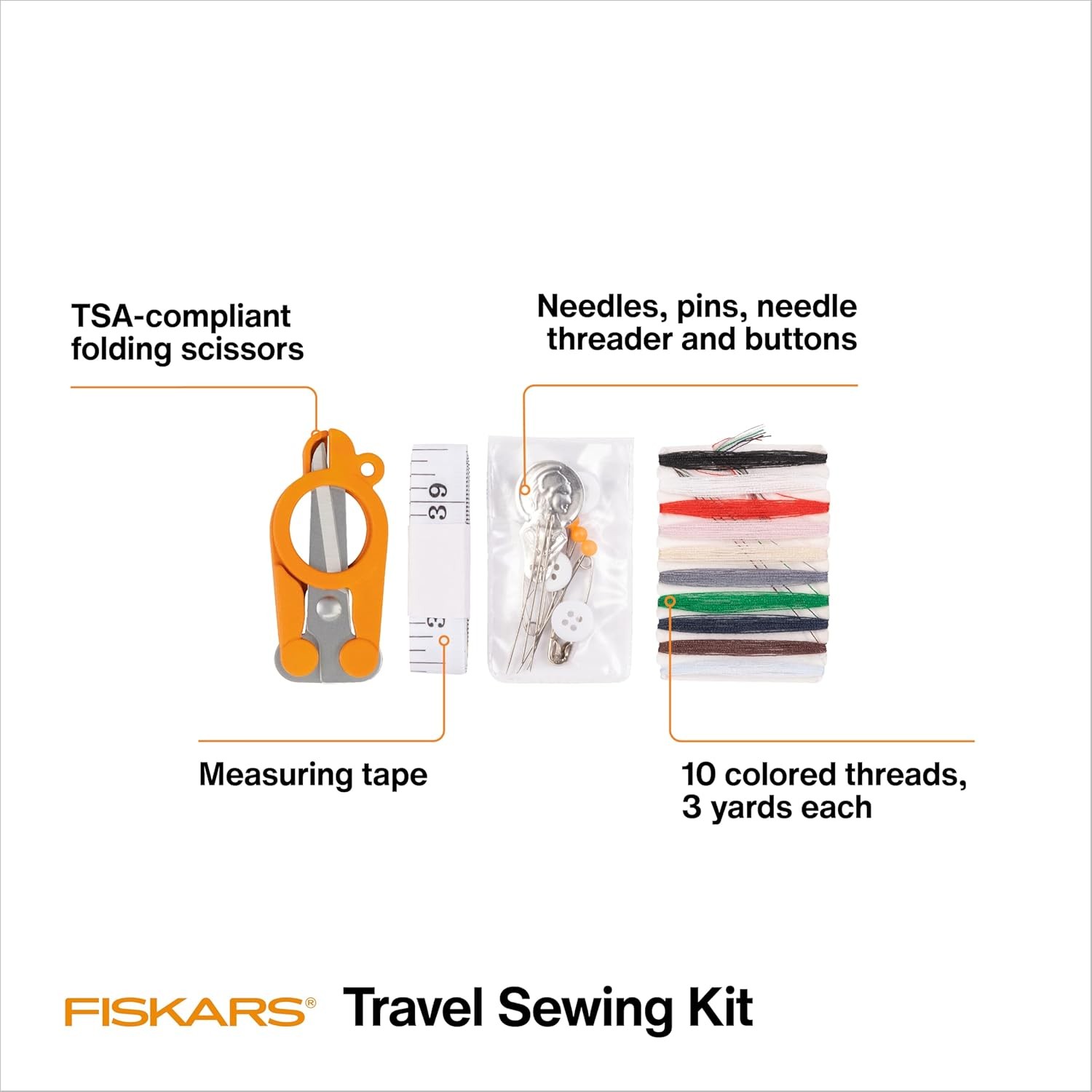 27pcs Travel Sewing Kit for Mom with Case Orange Portable US