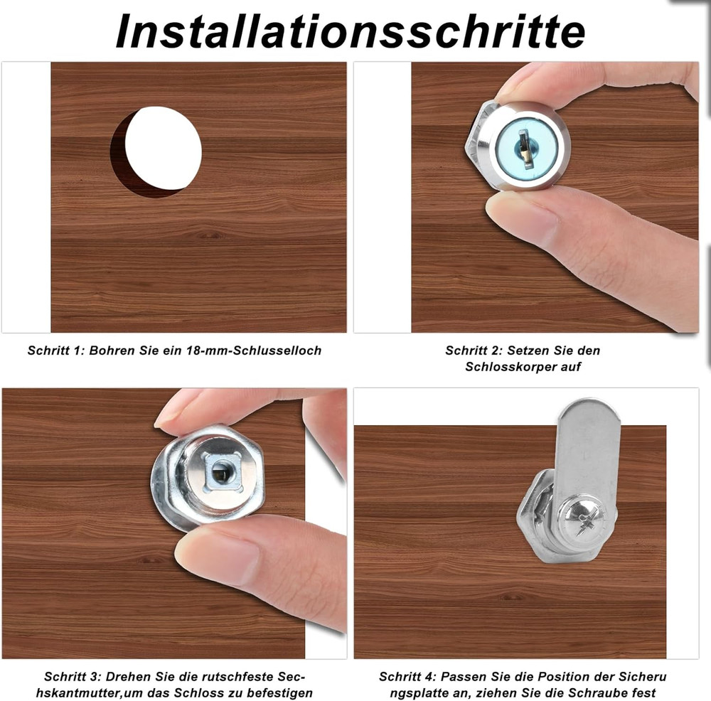 2 PCS Mailbox Locks, Mailbox Lock 16 Mm, Comes with 4 Different Lock Plates, Sec
