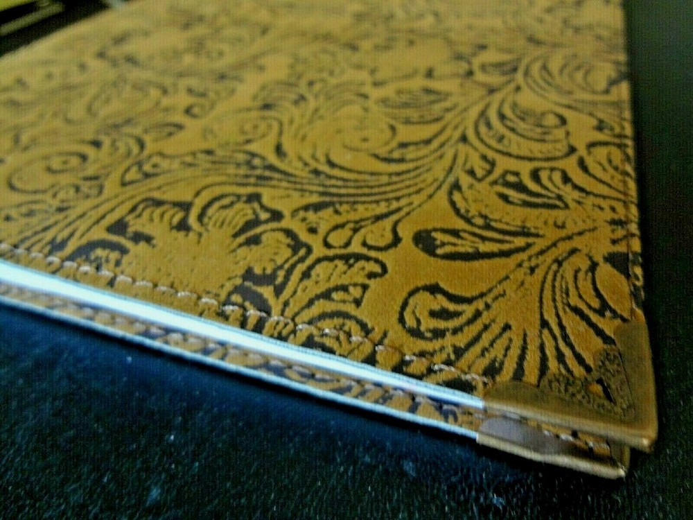 Faux Leather Jacobean Print Refillable 9.75" x 7.5"
